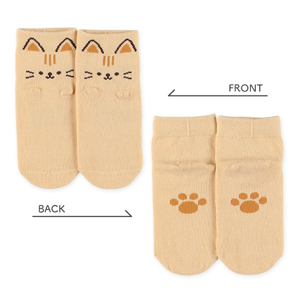 3足組キッズローカットソックス（ねこ）