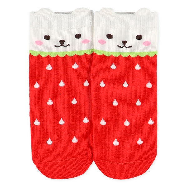 3足組キッズローカットソックス（フルーツ立体・いっしょ）