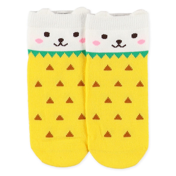 3足組キッズローカットソックス（フルーツ立体・いっしょ）