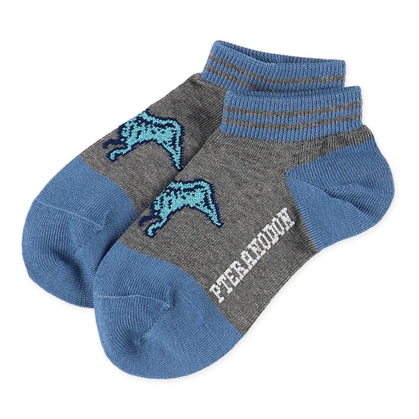 3足組キッズローカットソックス（ラメ恐竜）