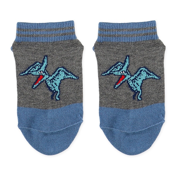 3足組キッズローカットソックス（ラメ恐竜）