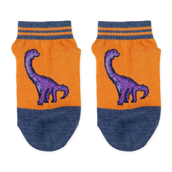 3足組キッズローカットソックス（ラメ恐竜）