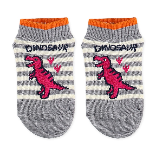 3足組キッズローカットソックス（ラメ恐竜）