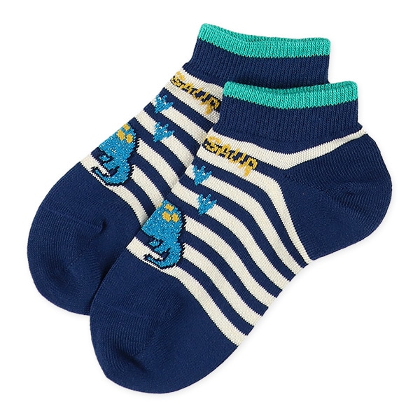 3足組キッズローカットソックス（ラメ恐竜）