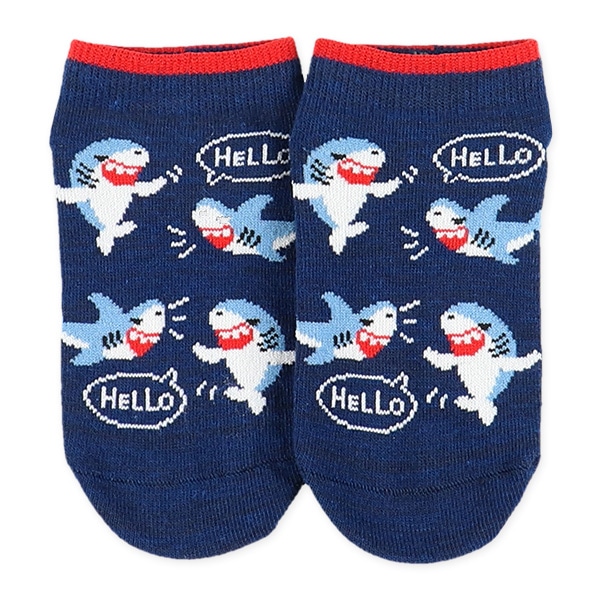 3足組キッズローカットソックス（サメ）