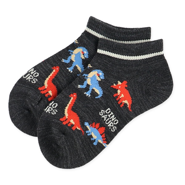 3足組キッズローカットソックス（恐竜）