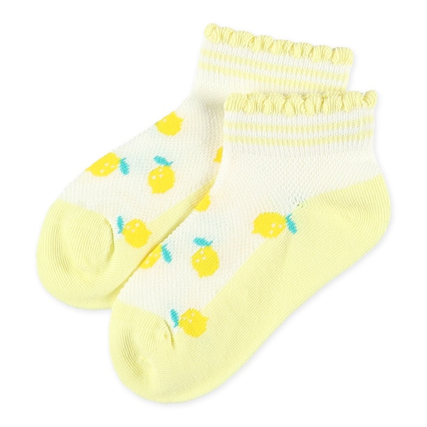 3足組キッズローカットソックス（フルーツ・メッシュ）