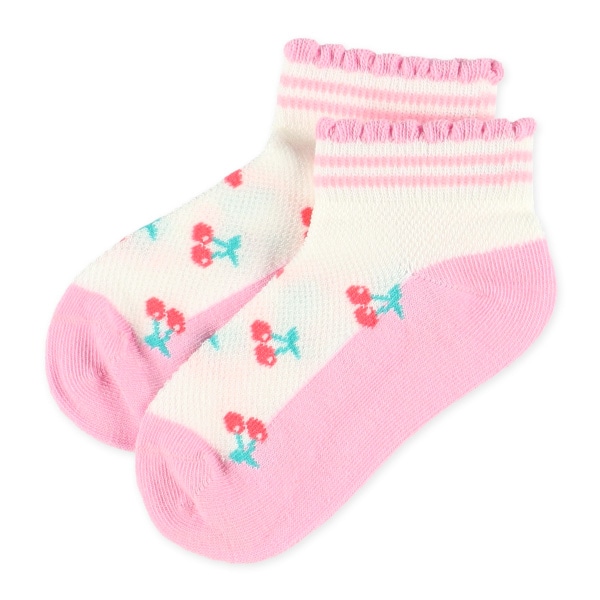 3足組キッズローカットソックス（フルーツ・メッシュ）