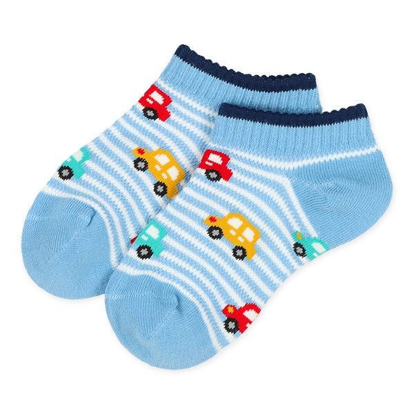 3足組キッズローカットソックス（くるまボーダー）