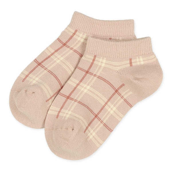 3足組キッズローカットソックス（チェックチェリー）