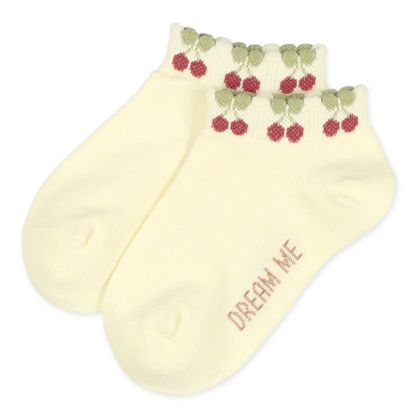 3足組キッズローカットソックス（チェックチェリー）