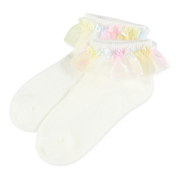 3足組キッズローカットソックス（チュールレース）