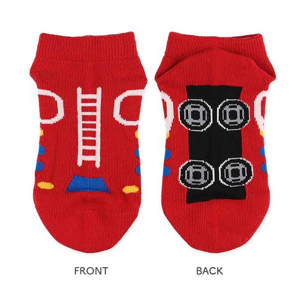 3足組キッズローカットソックス（パトカー・電車・消防車）