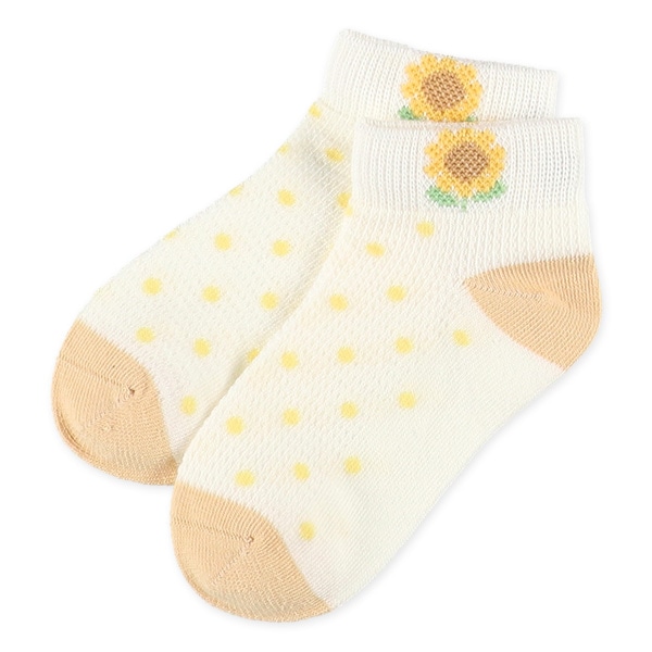 3足組キッズローカットソックス（履き口花）