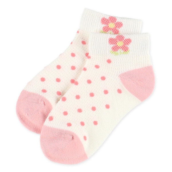 3足組キッズローカットソックス（履き口花）