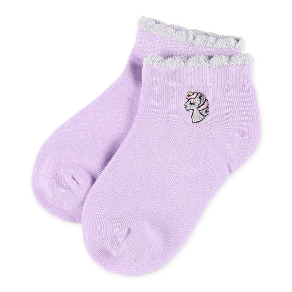 3足組キッズローカットソックス（ユニコーン刺繍）