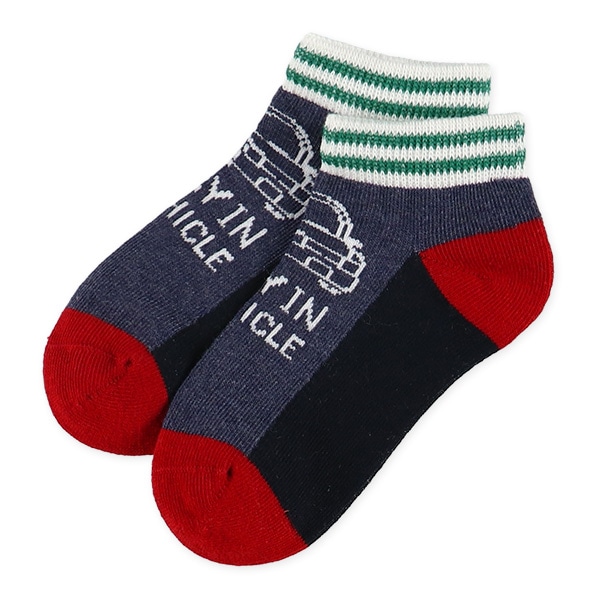 3足組キッズローカットソックス（くるま）