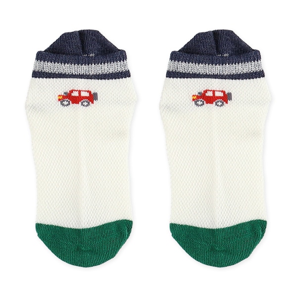 3足組キッズローカットソックス（くるま）