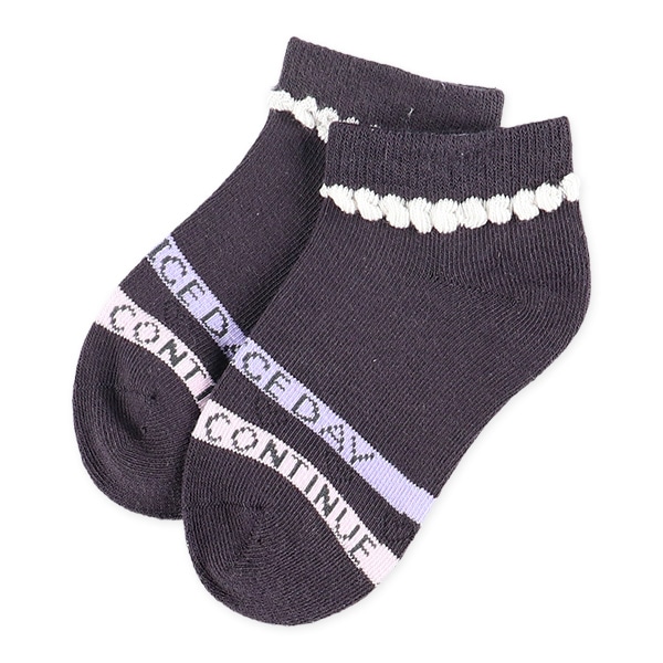 3足組キッズローカットソックス（ロゴリボン）