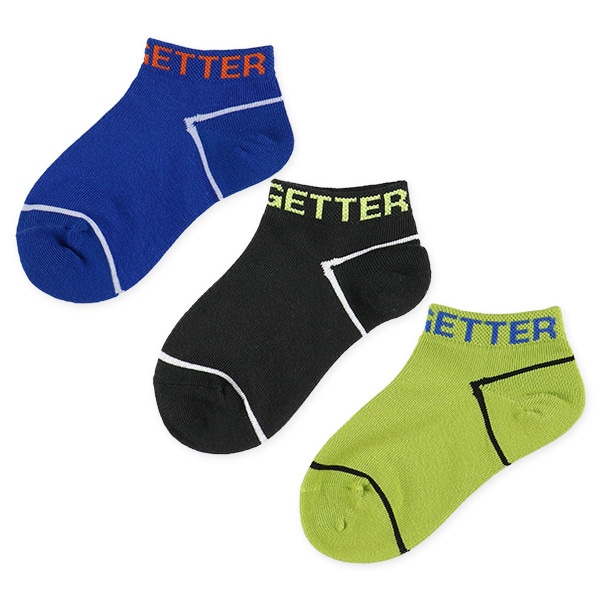 3足組キッズローカットソックス（カラー無地）