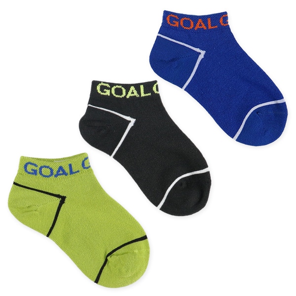 3足組キッズローカットソックス（カラー無地）