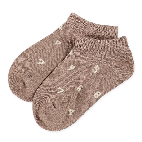 3足組キッズローカットソックス（数字総柄）