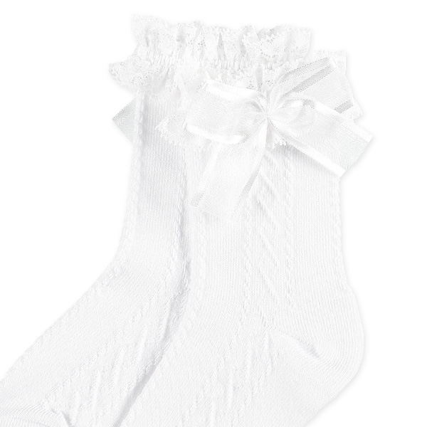 キッズクルーソックス（ホワイト・フロートレース）
