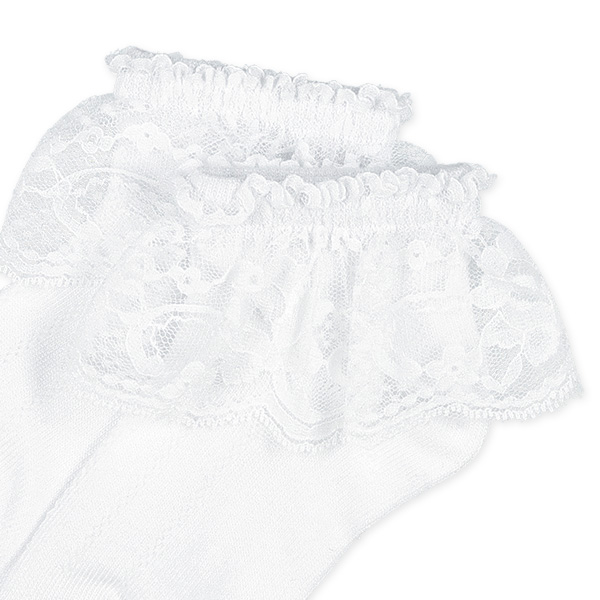 キッズアンクルソックス（ホワイト・大レース）