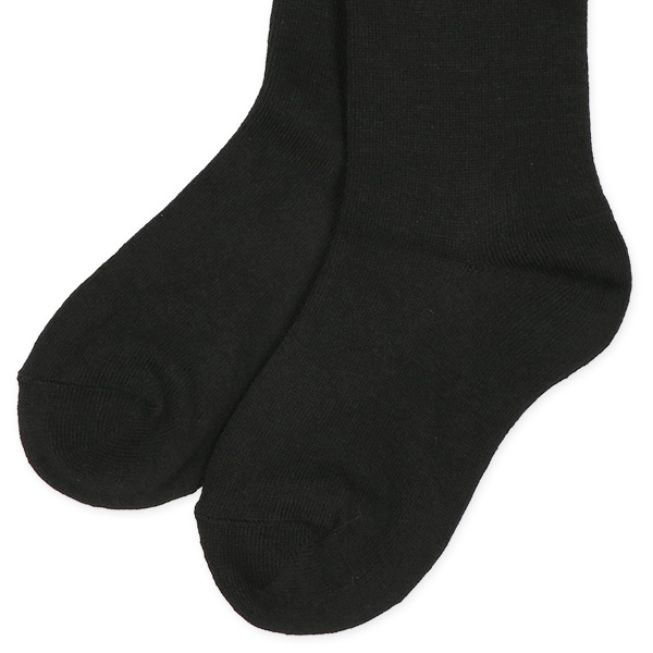 3足組キッズクルーソックス（ブラック無地）