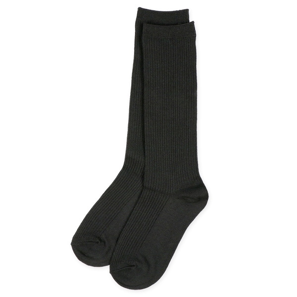 3足組キッズハイソックス（リブブラック）