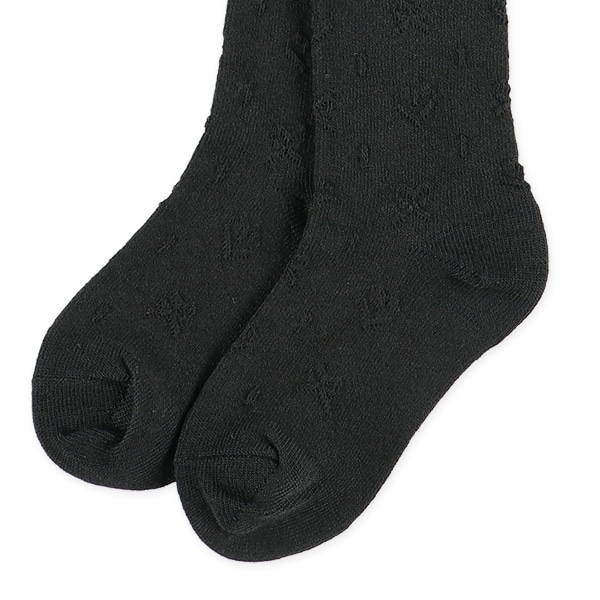 キッズハイソックス（ブラック・リボンレース）