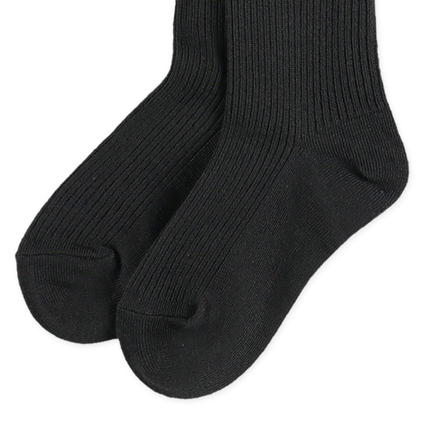 3足組キッズハイソックス（リブブラック）