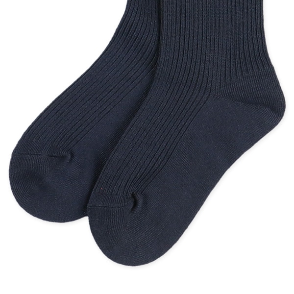 3足組キッズハイソックス（リブネイビー）