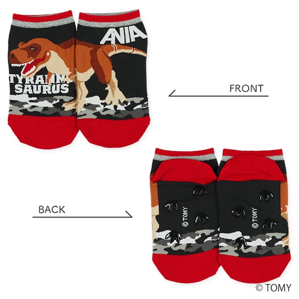 キッズローカットソックス（アニア・ティラノサウルス）