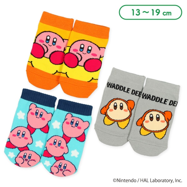 3足組キッズローカットソックス（星のカービィ）