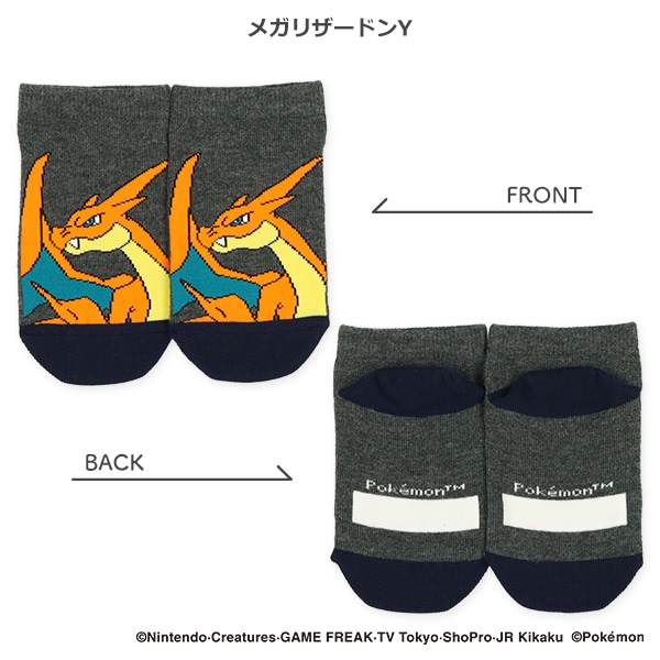 キッズローカットソックス（ファイヤー・テラパゴス・メガリザードンY）
