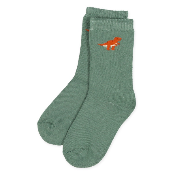 2足組あったかパイルキッズクルーソックス（恐竜）