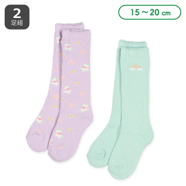 2足組あったかパイルキッズハイソックス(ゆめかわ)