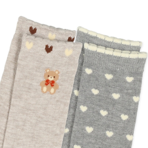 HOTWRAP）2足組キッズハイソックス（くま）