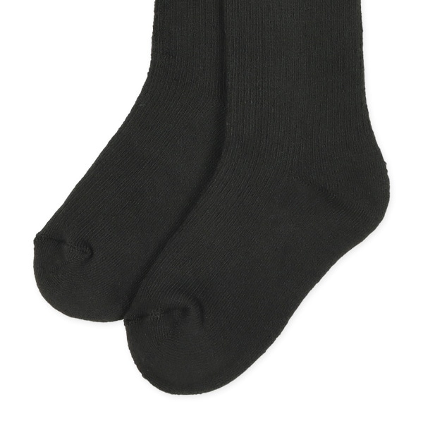 2足組あったかパイルキッズハイソックス（ブラック無地）
