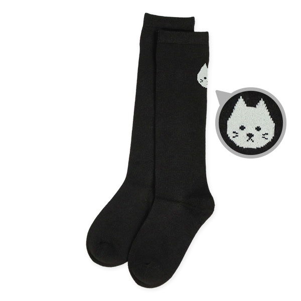 HOTWRAP）2足組キッズハイソックス（ねこワンポイント）