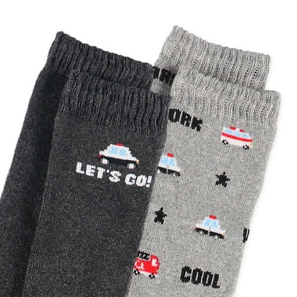 2足組あったかパイルキッズハイソックス（くるま）