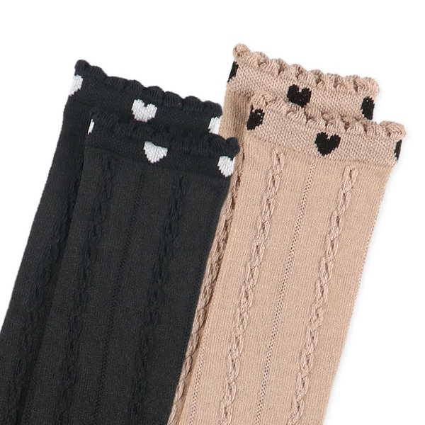 HOTWRAP）2足組キッズハイソックス（履き口ハート）