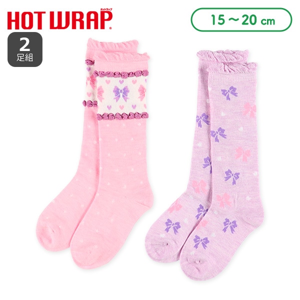 HOTWRAP）2足組キッズハイソックス（ラメリボン）
