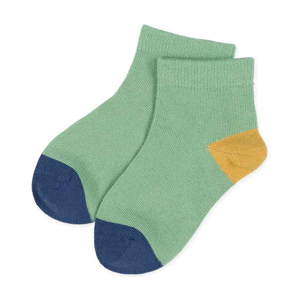 3足組キッズアンクルソックス（カラーパレット・切り替えベージュ）