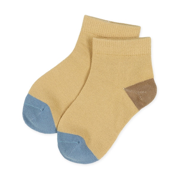 3足組キッズアンクルソックス（カラーパレット・切り替えベージュ）