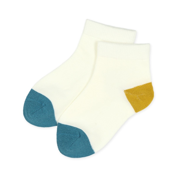 3足組キッズアンクルソックス（カラーパレット・切り替えグリーン）