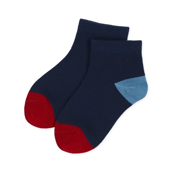 3足組キッズアンクルソックス（カラーパレット・切り替えグリーン）