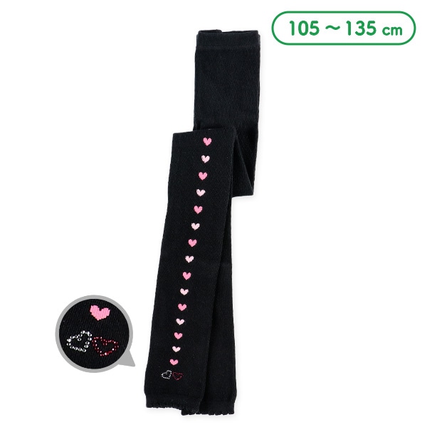 キッズ10分丈スパッツ（ラインストーン・ハート）