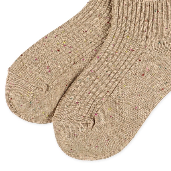 キッズアンクルソックス（カラーネップ・ライトブラウン）